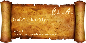 Császka Alex névjegykártya