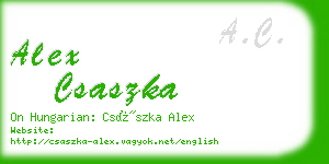 alex csaszka business card